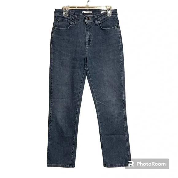 Lee Size 6 Relaxed Fit Straight Leg Jeans Instantly Slims High Rise - Picture 1 of 10